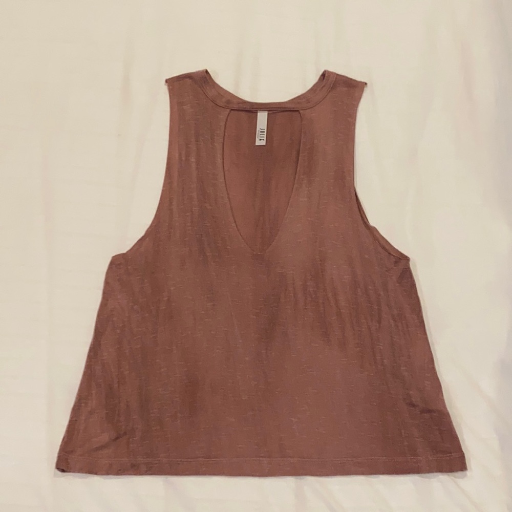 Rose Pink Cut Out Tank Top